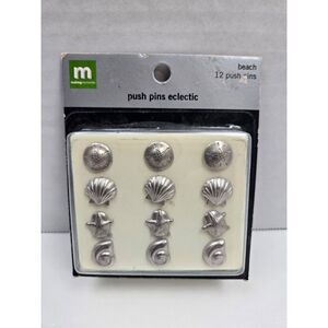 Making Memories Beach Eclectic Push Pins Set Of 12 Seashell Starfish Sand Dollar